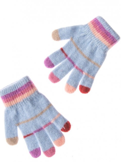 Шерстяные детские перчатки Веселые пальчики, голубой