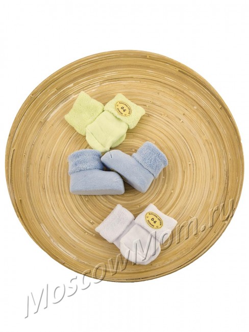 В комплекте махровые носочки новорожденных 3 пары. Купить набор зимних носков для мальчика за 380 руб. 