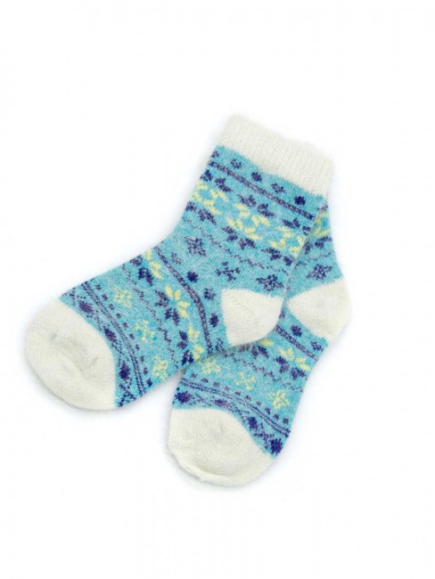 Носки для малышей, цвет бирюзовый со снежинками