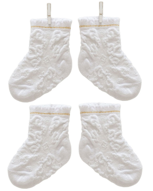 Детские носки белого цвета Caramell, 2 пары