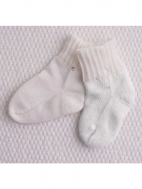 Вязаные носки для детей Журавлик с хлопком внутри