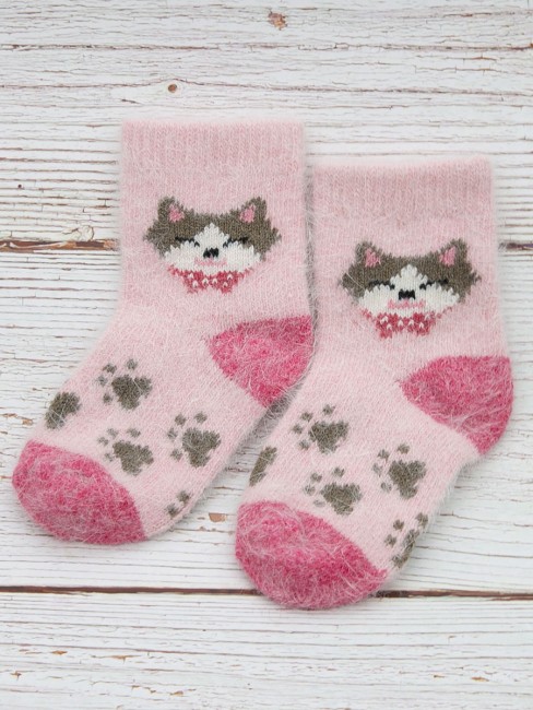 Зимние носочки для девочек Finox Заяц розовые