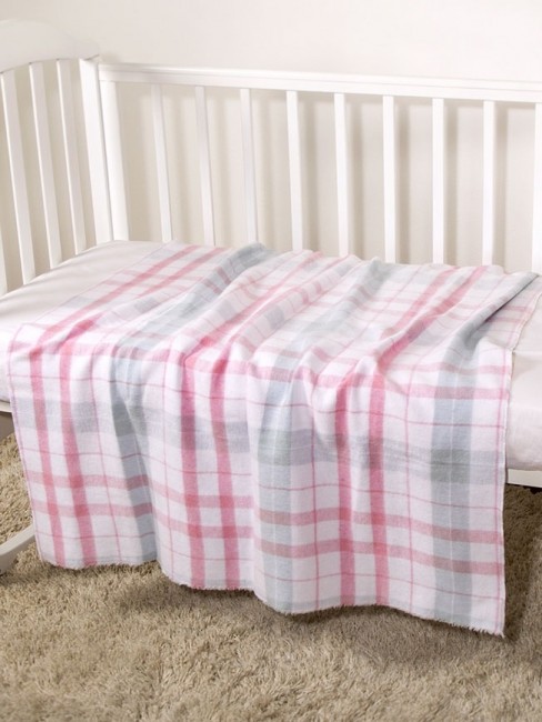Байковое одеяло babyNice Клетка розовая