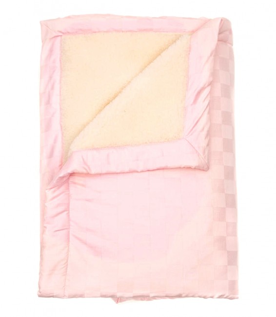 Розовое одеяло на овчине Little Me