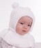 Зимняя шапка-капор для новорожденных Акварелька белая