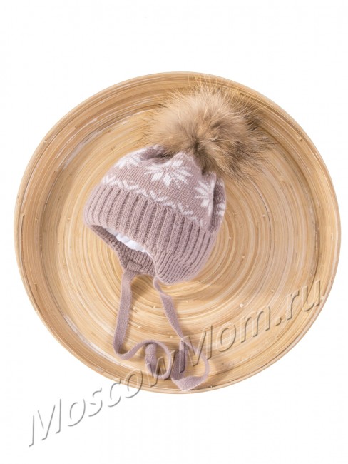 Зимняя шапка Данька Mialt с помпоном енот