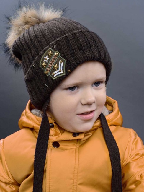 Зимняя детская шапка Лазер с завязками