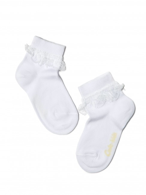 Белые носки Conte нарядные с кружевом, хлопок