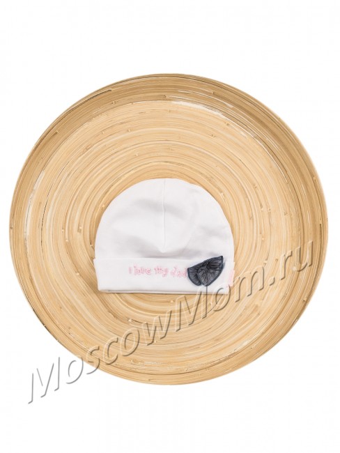 Белая трикотажная шапочка для новорожденных