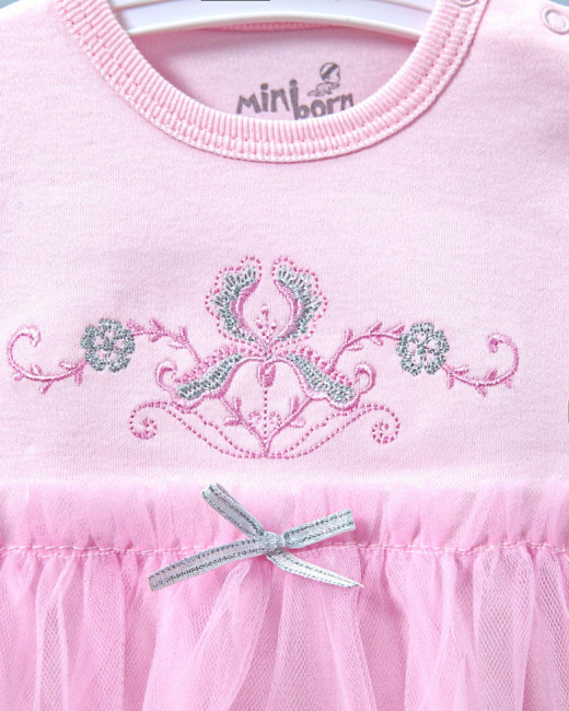 Боди-платье с повязкой MiniBorn, розовый Боди-платье с повязкой MiniBorn, розовый