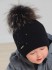 Утепленная детская шапка с помпоном Mialt Платоша, черный