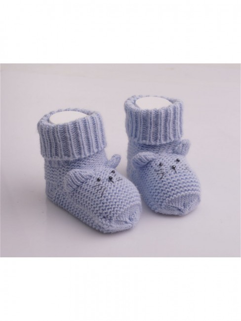 Бесшовные вязаные носки для малышей Мышка