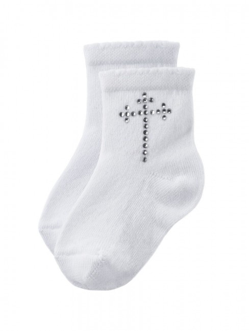 Носки для новорожденных на крещение белые