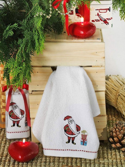 Подарочное полотенце Дед Мороз 30x50 см.
