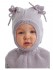 Шерстяной шлем для новорожденных Алисия, серый