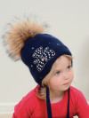 Зимняя шапка для девочки Печенька с завязками
