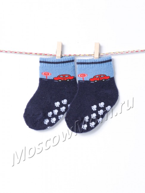 Махровые носки для мальчиков Машинки, синий