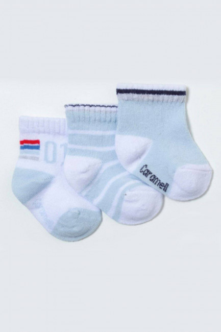 Носки для новорожденных Caramell голубые, 3 пары