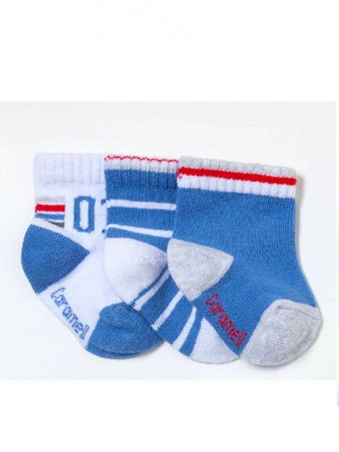 Носки для новорожденных Caramell синие, 3 пары