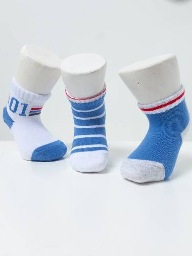 Носки для новорожденных Caramell синие, 3 пары Носки для новорожденных Caramell синие, 3 пары