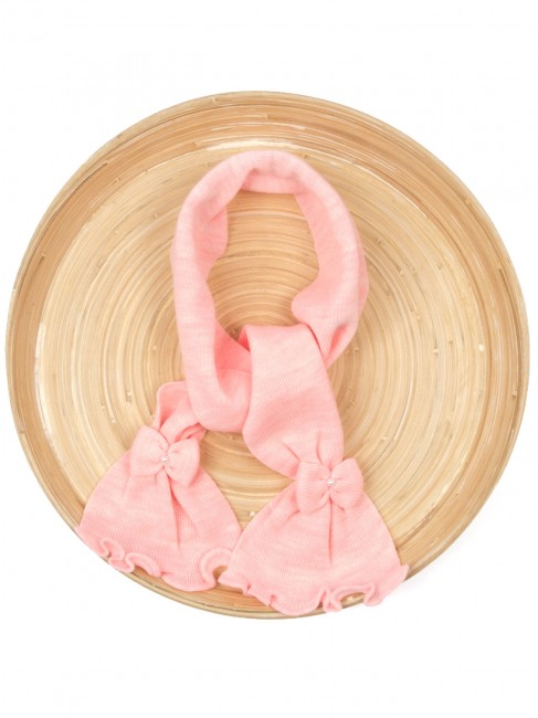 Розовый шарф с бантиками