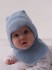Демисезонная шапка- капор для малышей Клеточка голубой