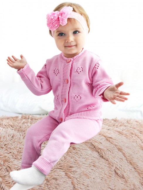Хлопковый костюм для девочки Белоснежка розовый