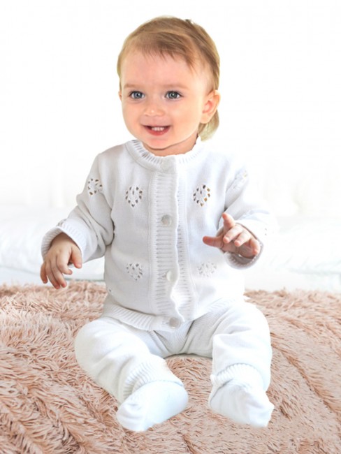 Вязаный костюм для новорожденных Белоснежка белый