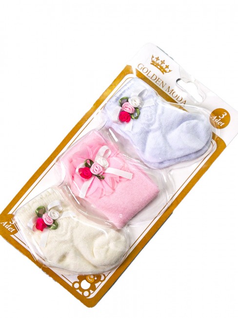 Носочки с повязкой для новорожденных Букетик