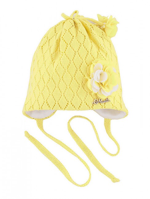 Детская шапочка весна-осень Mialt Фрезия, желтый