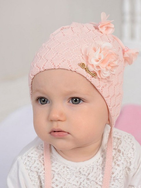 Детская шапка весна-лето Mialt Фрезия, розовый