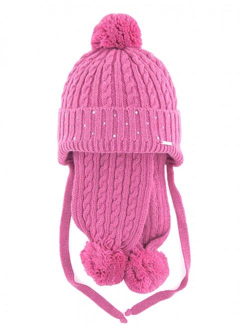 Зимний вязаный комплект Mialt: шапка и шарф для девочки 