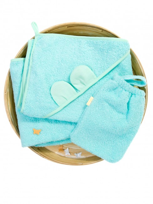 Удобное махровое полотенце с капюшоном для купания новорожденных деток