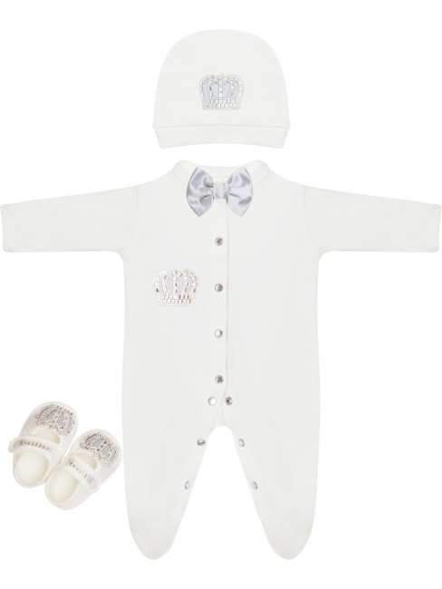 Пинетки на выписку со стразами Luxury Baby Корона Пинетки на выписку со стразами Luxury Baby Корона