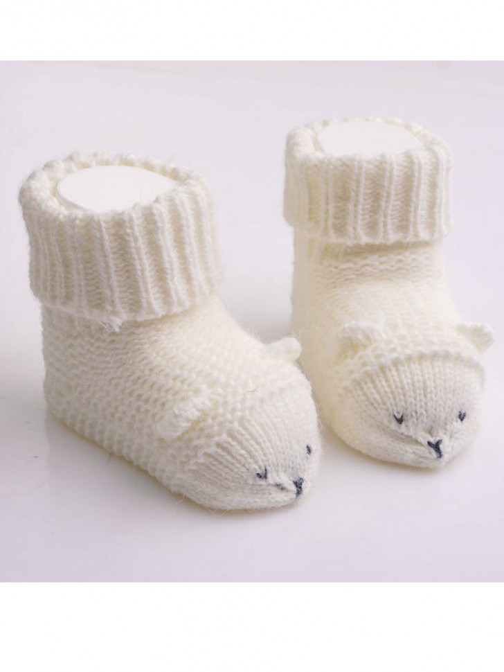 Вязаные носочки для новорожденных
