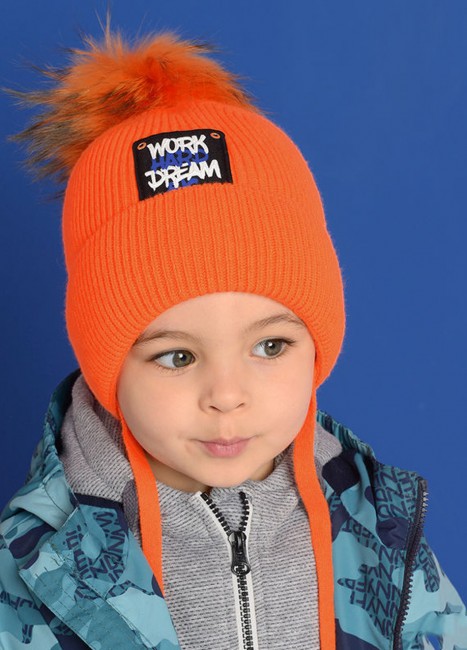 Вязаная детская шапка (шерсть с кашемиром) Дейл, оранжевый
